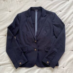 Rag & Bone Cotton Blazer Navy Blue Size 10  Brass buttons